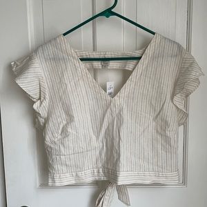 NWT Loft Beach open-back linen top